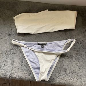 strapless bikini top and matching bottoms